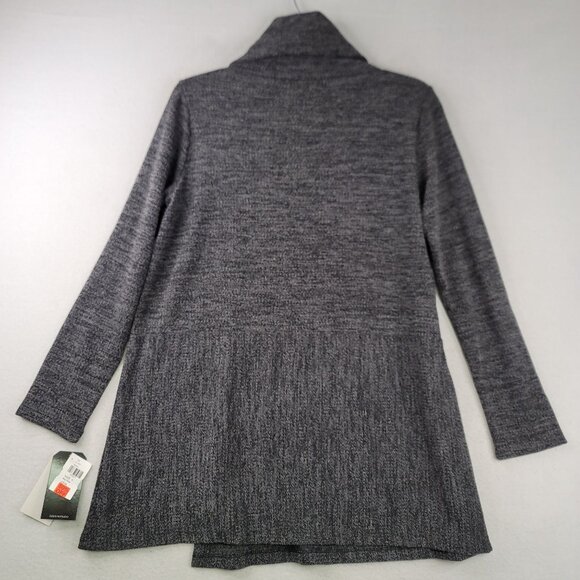 Clara Sunwoo Small Heather Asymmetric Cowl Neck Tunic Gray Long Sleeve USA - Picture 4 of 11